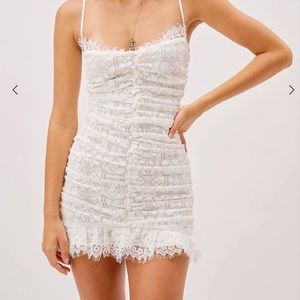 For love & lemons Samira Mini Dress xs white lace